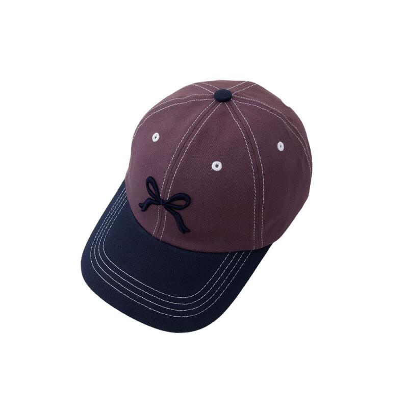 Ribbon Embroidered Ball Cap Daily Two-Tone Women s Baseball Cap black