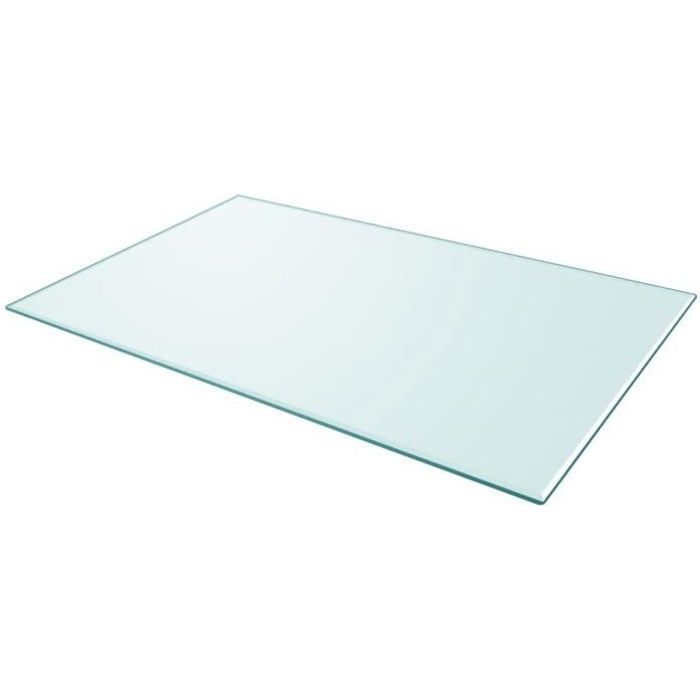 Table rectangulaire en verre trempé - VIDAXL - 1000 x 620 mm - Gris - Transparent - Contemporain - Design