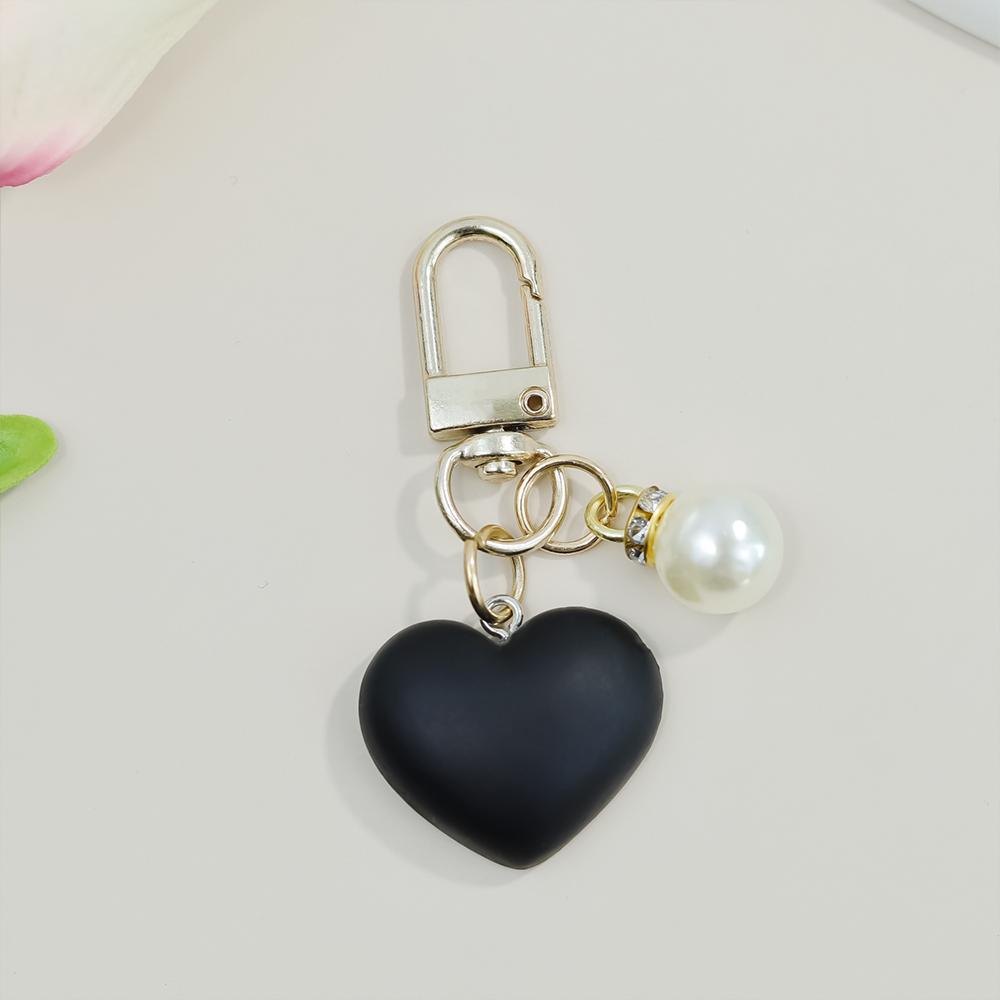 Bunte herzförmige Schlüsselanhänger mit Perlenstift-Behälter-Anhänger Schlüsselring Damen Geldbörsen-Taschen-Ornamente Auto-Schlüsselhalter-Zubehör