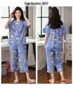 Aifen Teng Women's Summer Cotton Pajama Set: Short Sleeve Top & Three-Quarter Pants, Plus Size, All Cotton