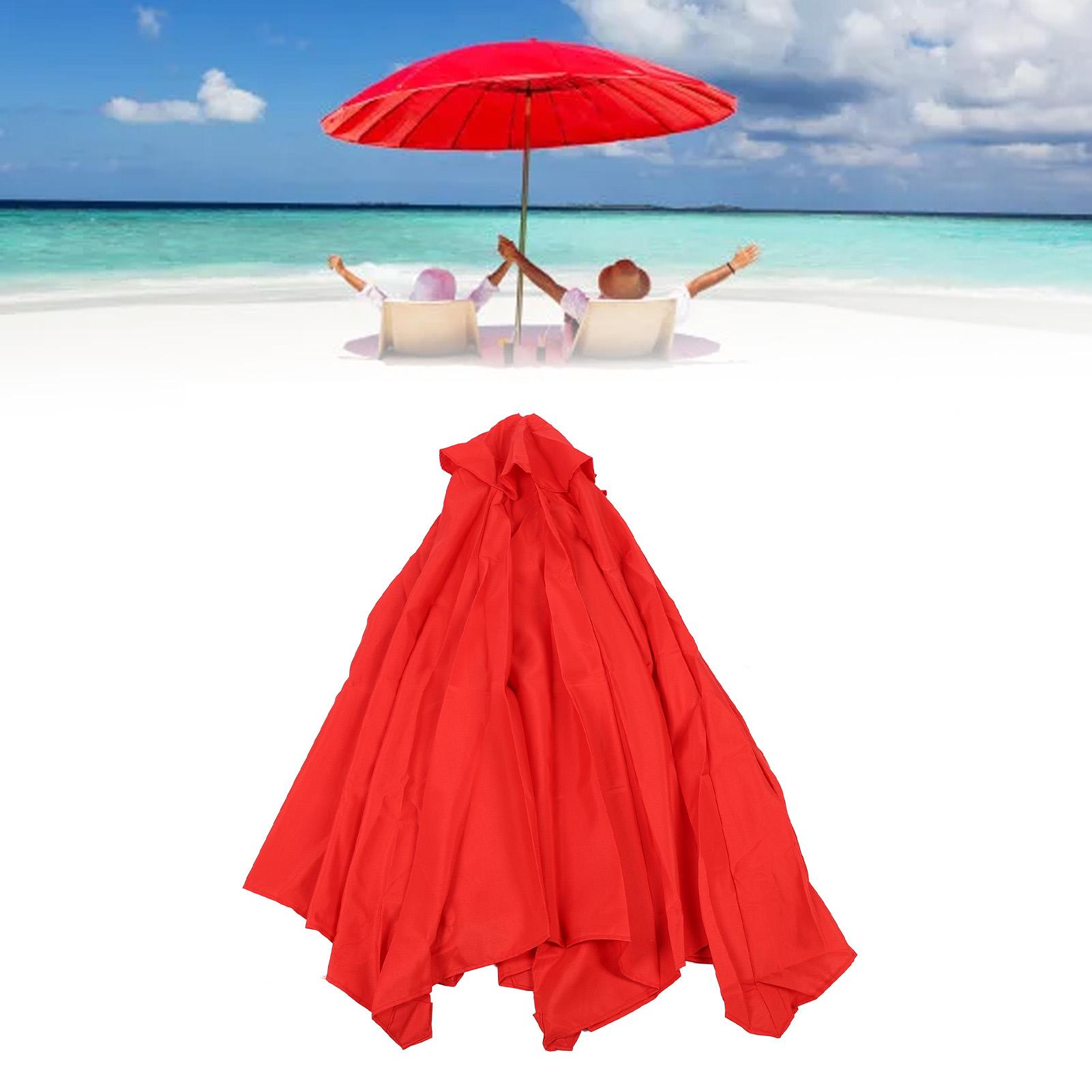 Outdoor Patio Sun Umbrella Canopy Replacement Garden Sunshade Cover Replacement Rainproof Wide Coverage Fabric for 6 Ribs Umbrella