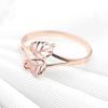 Russia 585 Purple Gold Leaf Ring Simple Ins Niche Temperament Fresh Plated Rose Gold Opening