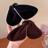 French Velvet Color-Block Triangle Hair Claw - High-End Autumn/Winter Updo Clip