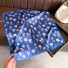 Korean Style Printed Silk Like Square Scarf For Women Sun Protection