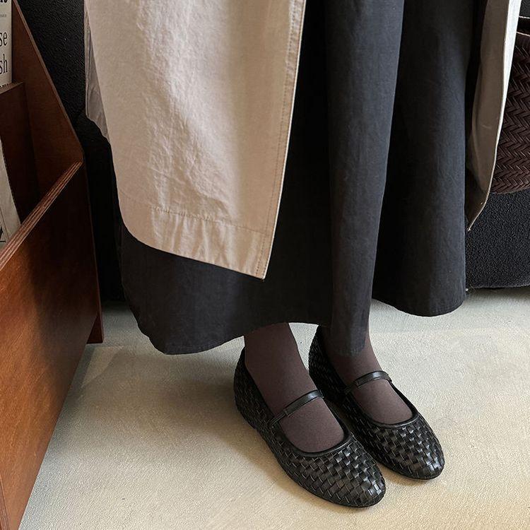Niche brand~ Compilation Mary Jane shoes round head flat sole single shoes women's 2025 spring new versatile leather women's shoes