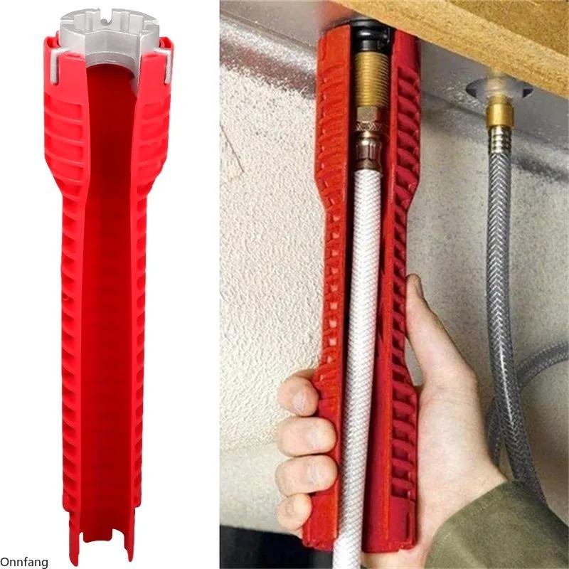 14 v 1 Kľúč na drez a batériu Multifunkčný kľúč na potrubie Protišmyková rukoväť Dvojhlavý kľúč Na opravu vodovodných potrubí v kuchyni a kúpeľni