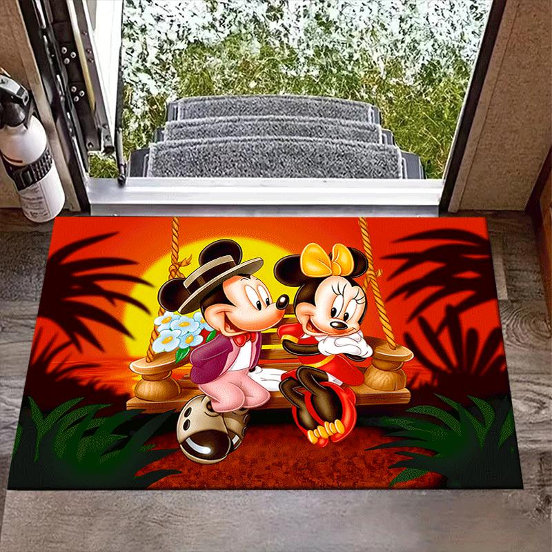 

1pc Mickey and Minnie Swing Rug Anti Slip, Non Shedding, Ideal for Living, Bedroom & Laundry Handcrafted Home Decor 60cm by 90cm
