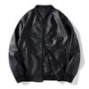 Men's Soft Leather Baseball Collar Jacket - Spring/Autumn Casual Wear for Middle-aged Dads