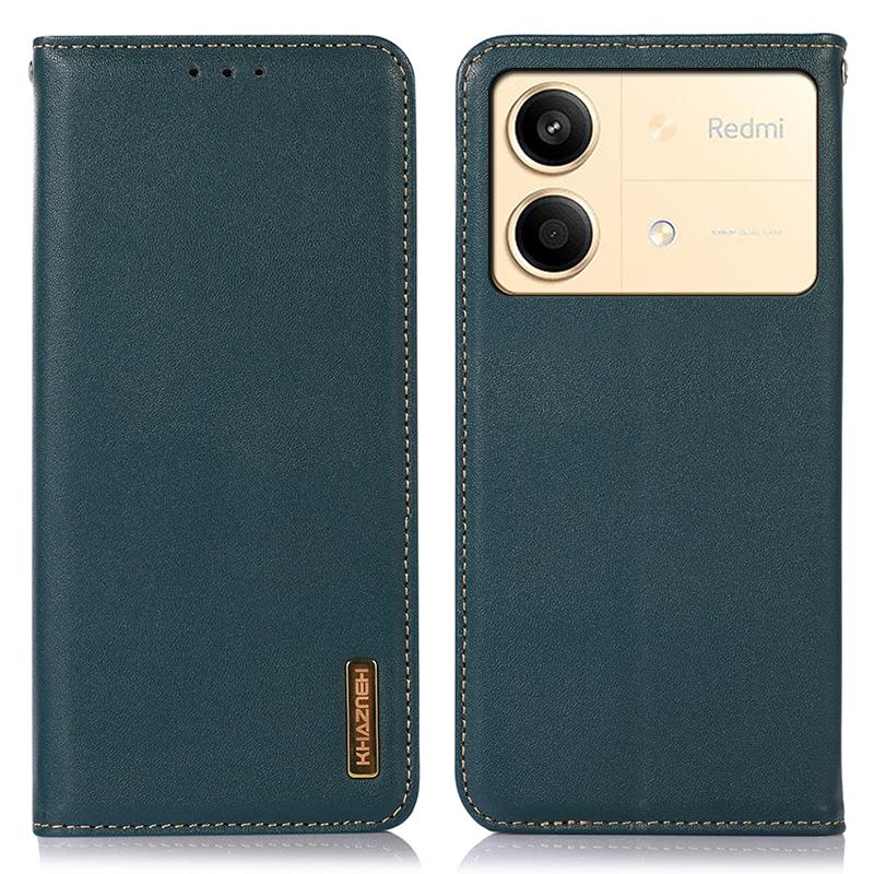 For Xiaomi Redmi Note 13R Pro 5G Phone Case Genuine Cow Leather RFID Blocking