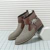 New Arrival Trend Men's Pointed Mixed Patchwork Ankle Boots British Designer Botas Trend Casual Luxury High-top Punk Rock Shoes