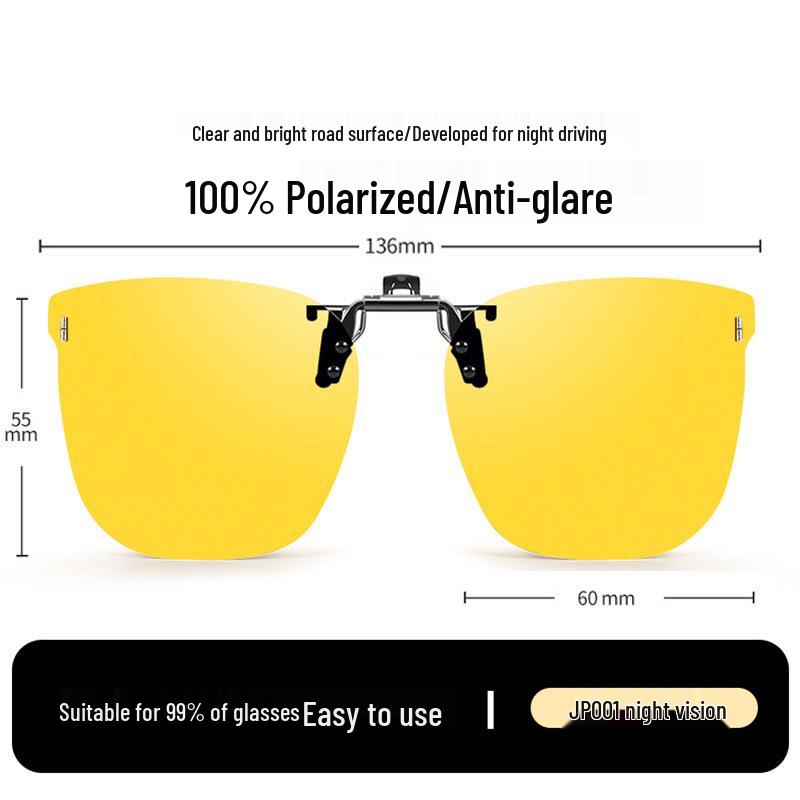 Occhiali da Sole Polarizzati Clip-On Ribaltabili da Uomo - Protezione UV per la Guida Giorno/Notte