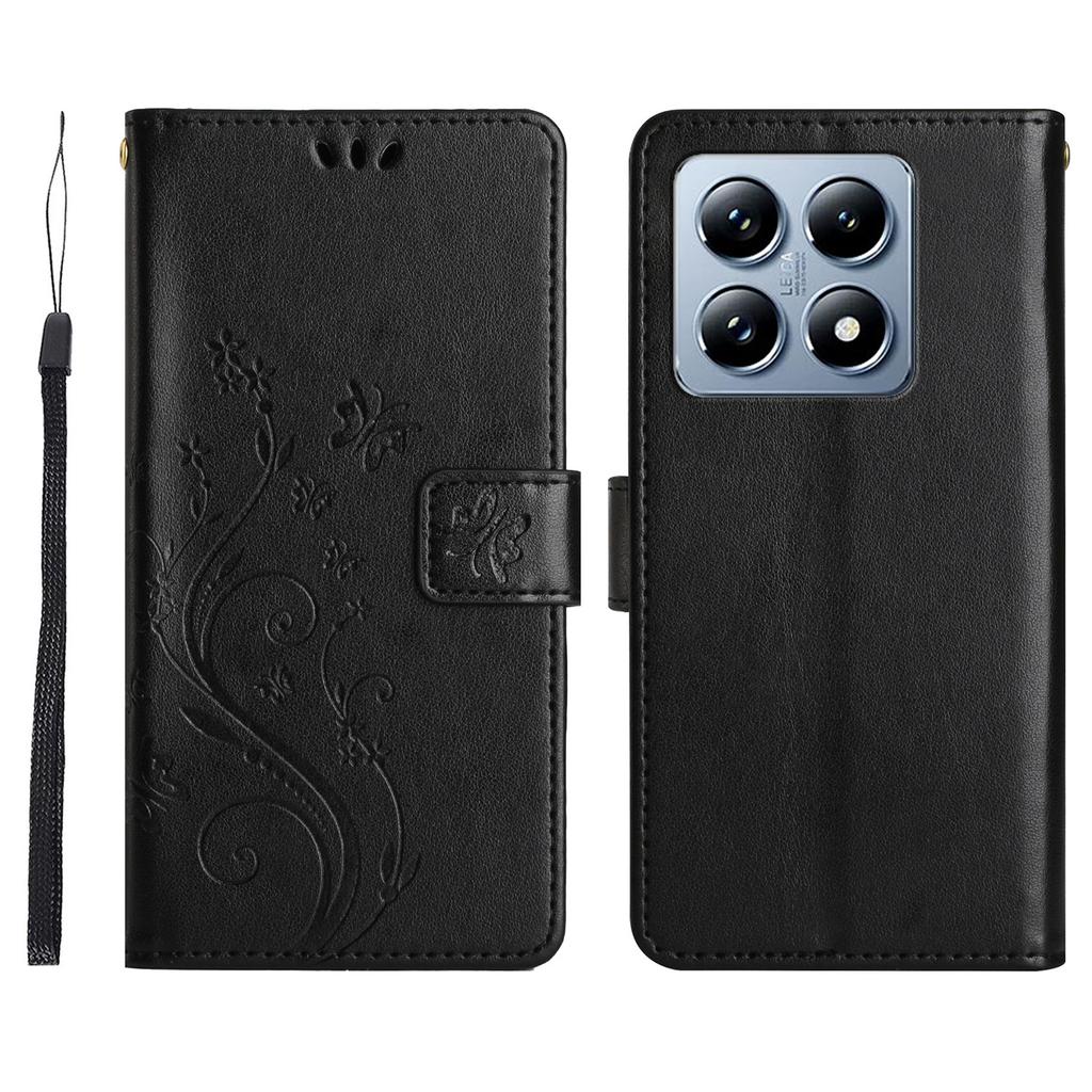 For Xiaomi 14T Case Pattern Imprint PU Leather Phone Wallet Cover with Strap