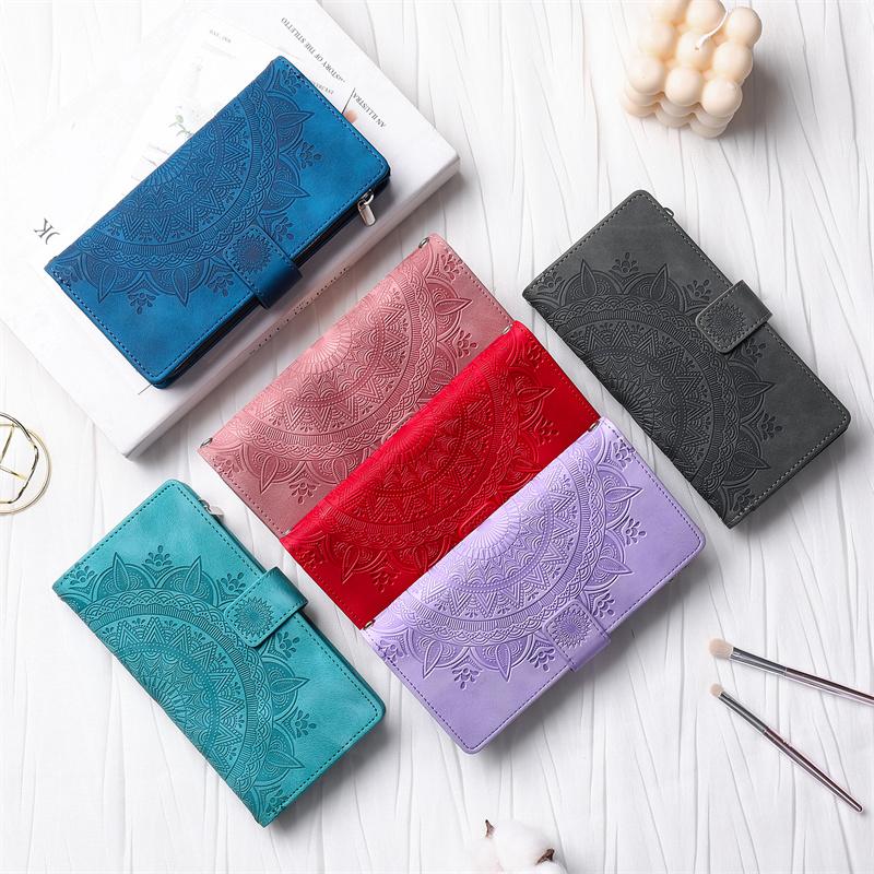 Totems Zipper Card Case for Oppo A53 A73 A93 A54 A74 A94 A53s A93s A54s 5G OPPO A 53 Magnetic Leather Wallet Protect Case Shell
