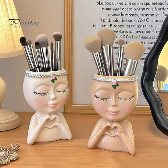 Doniczka na kwiaty w kształcie twarzy Love Style Girl Head Plant Pot Small Lady Face Planter dla sukulentów do wnętrz i na zewnątrz, centralny element biurka do salonu