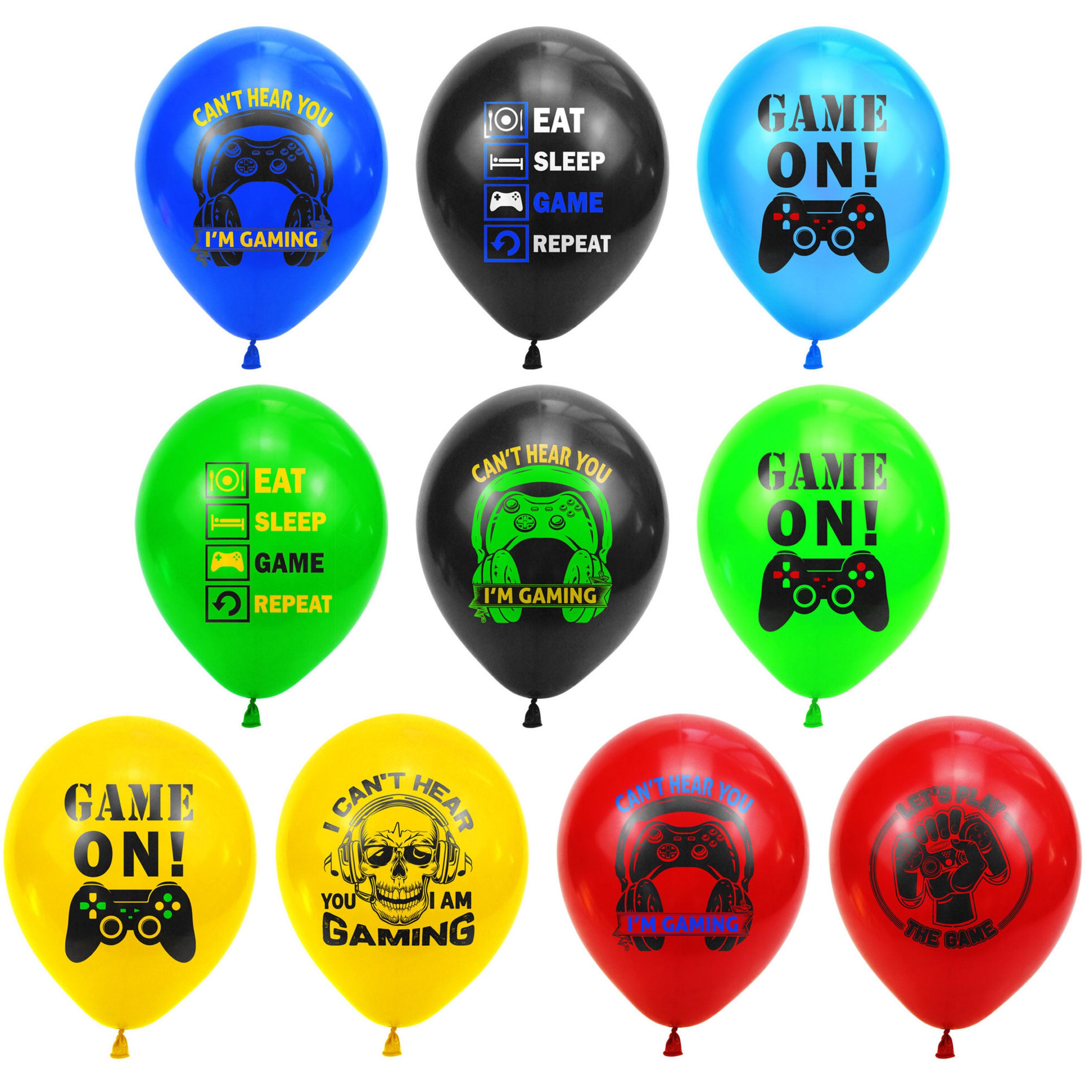 

Black White Play Game Theme Balloons Video Game Controller Latex Ballon Happy Birthday Party Kid Boy Shower Gamer Level Up Balon 12INCH