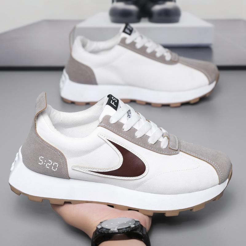 Thick-soled Heightening Sports Shoes Breathable Splicing Round Head Men's and Women's Couple Shoes Men's Trendy Casual Shoes