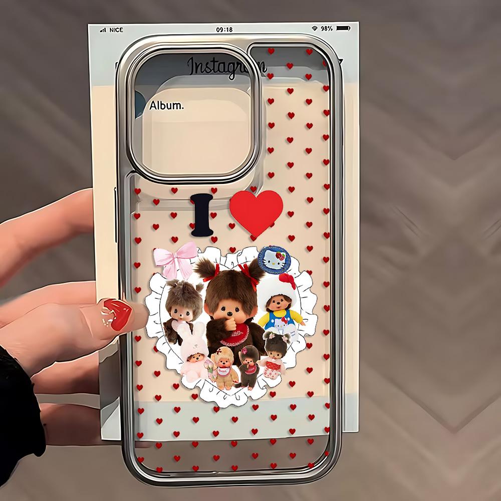 

Ins Cute M-Monchhichis Phone Case for iPhone 17 17e 16e 16 15 14 13 12 11 Air Pro Max X XR XSMAX Plus Luxury Clear Soft Cover iPhone 11 ProMax