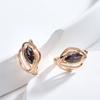 Luxury Colorful Natural Zircon Stone Earrings For Women  Rose Gold Color Vintage Fine Daily Jewelry Party Fine Earring