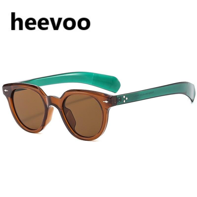 

Новые Ретро Круглые Солнцезащитные Очки Женские Мужские Заклепки Защита от УФ-лучей 400 Винтажный Дизайнерский Бренд Очков Зеленый Коричневый Окулюс with pouch and cloth