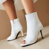 Fashion Luxury Ankle Boots For Women Peep Toe Sequined High Heels Women's Short Boot Dance Party Shoes Lady Large Size 48