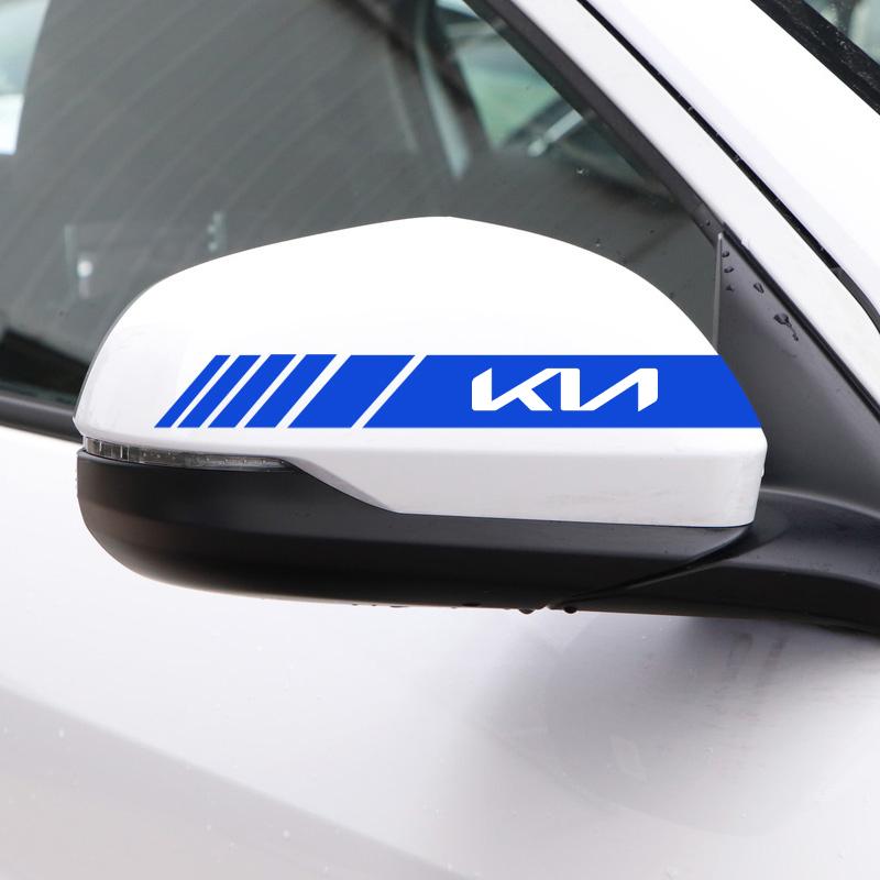CASSX1 2Pcs Car Rearview Mirror Vinyl Stickers For KIA Ceed Forte K9 Optoma Picanto Rio Sorento Soul Sportage Auto Accessories