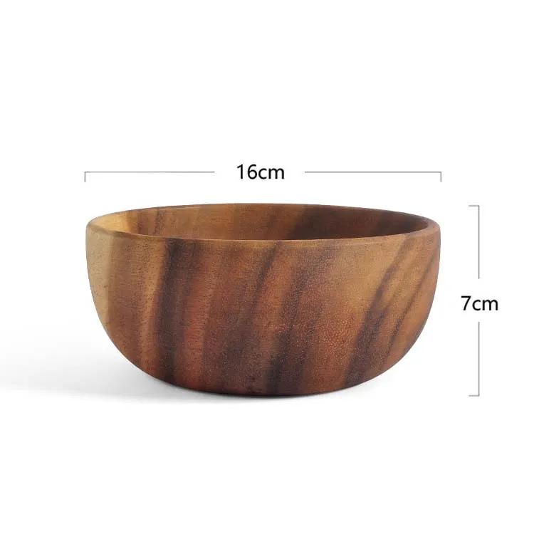 Household Use Dinner Plate Wooden Plates Dinnerware Kitchen Dishes Bowl Cutlery Basin Acacia Salad Dish Food Container Fruit Bar