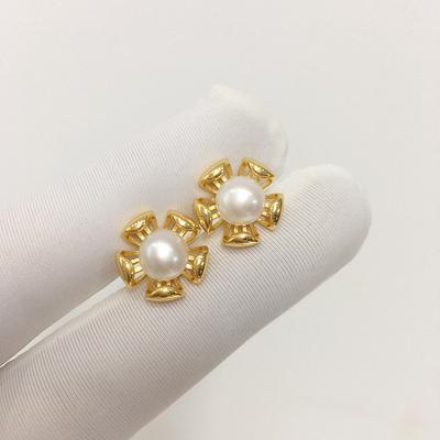 Natürliche Süßwasserperlen-Hängeohrringe, Echte Perlen Elegante Ohrringe Vergoldet Weiße Perlenohrringe Feiner Schmuck Geburtstagsgeschenke