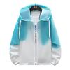 Men's Gradient Print Hooded Sun Protection Jacket - Trendy Summer Long Sleeve Outerwear