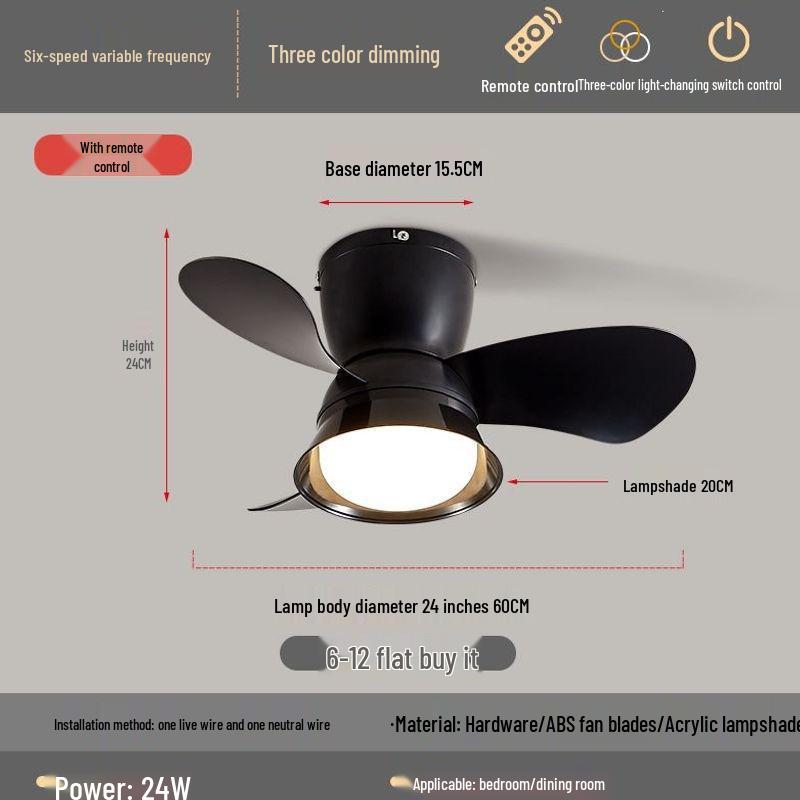 Walnut Chinese Style Ceiling Fan Light – Silent, Full Spectrum for Living Room and Bedroom