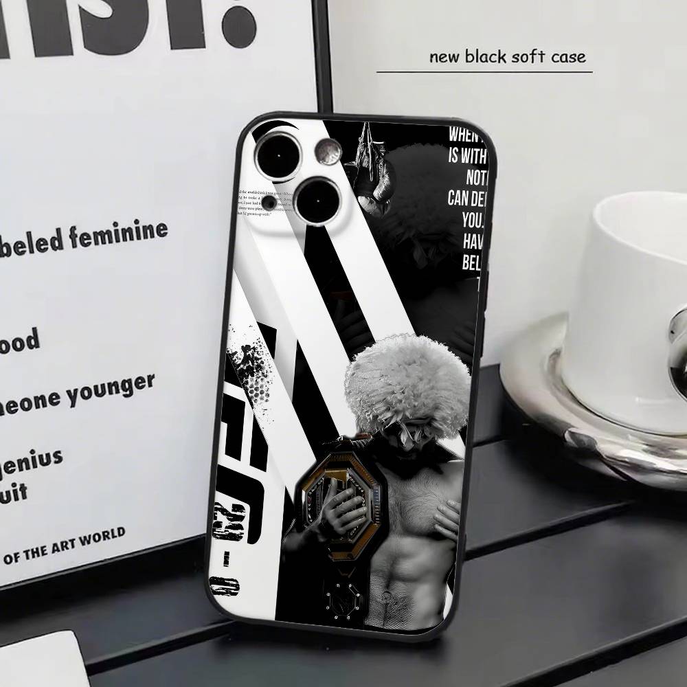 

Khabib U-UFC For iPhone 17 air 16 15 14 13 12 11 Pro Black Soft Cover Phone Case iphone 12