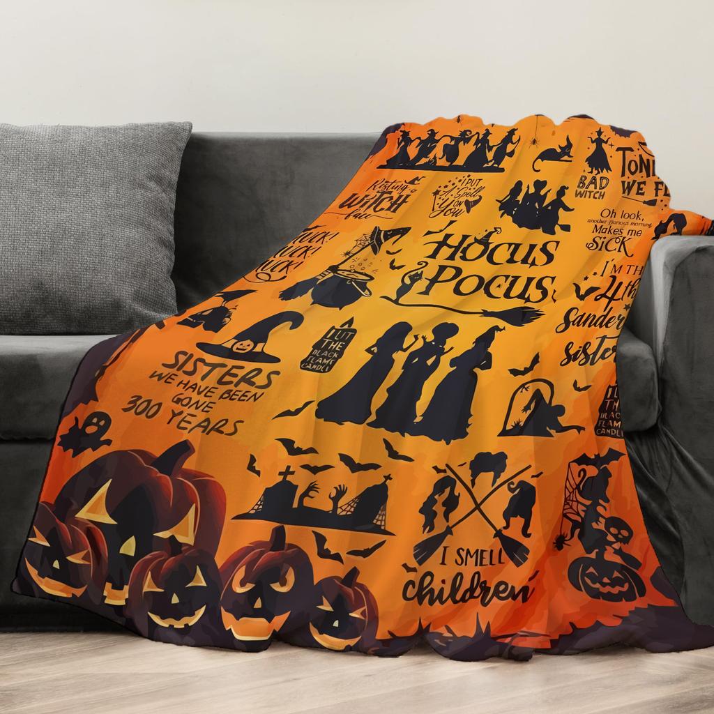 Halloween Creative Throw Blanket Flannel Print Blanket Super Soft Cozy Sofa Nap Blanket Home Blanket Perfect Home Gift for Her