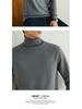 Korean Style High Neck Loose Fit Plus Size Men's Knitted Sweater - Non-Wool, Solid Color, Autumn/Winter