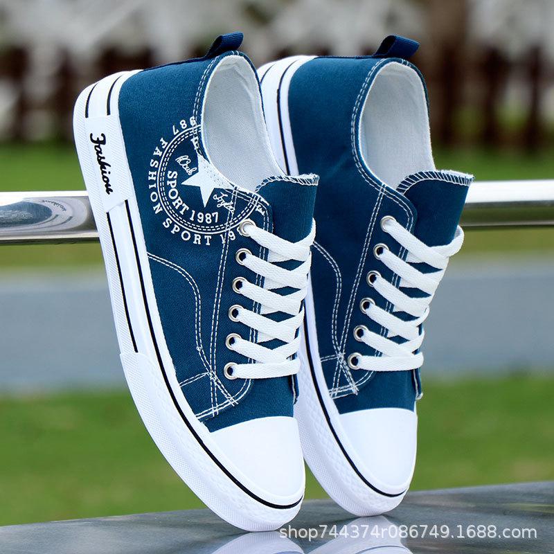 Spring and autumn white high-end canvas shoes casual shoes low-top cloth shoes student sneakers youth 39