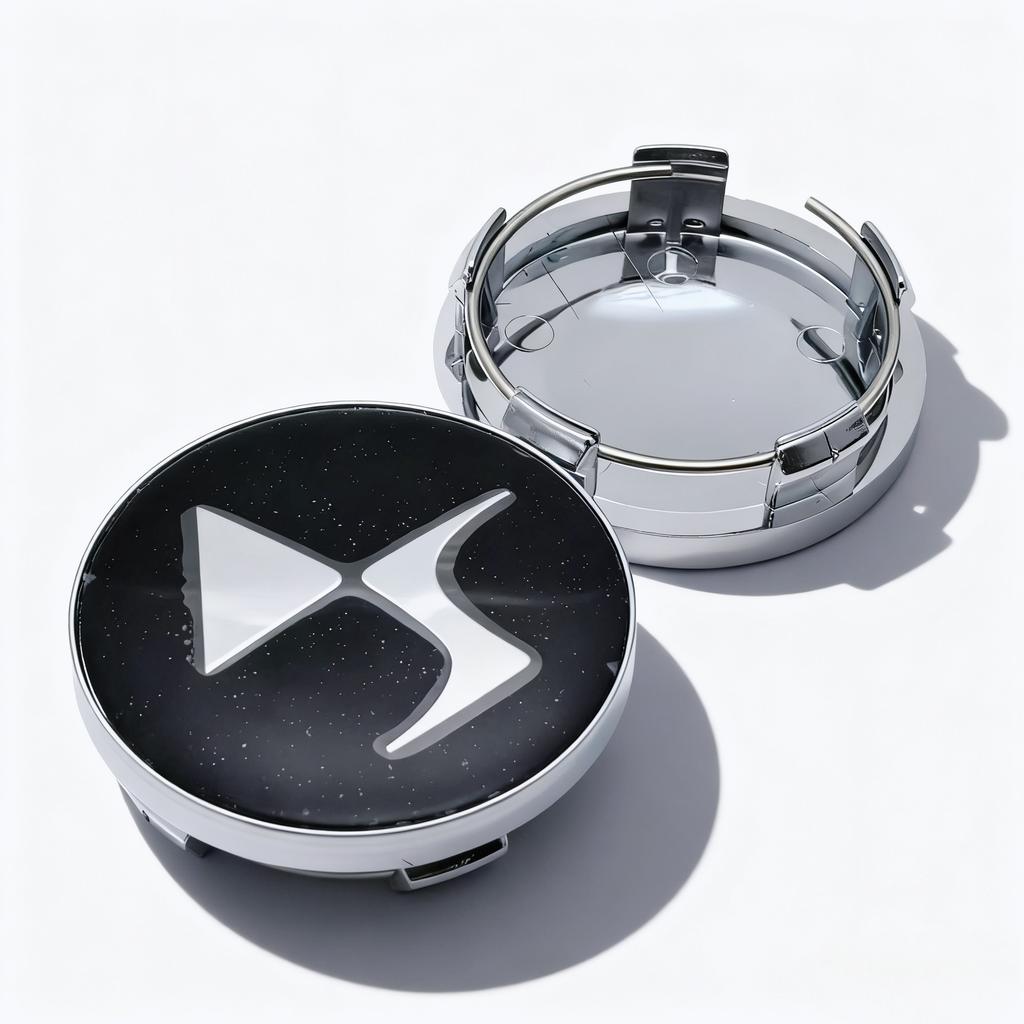 4pcs Black Silver DS Logo Emblem Car Wheel Center Caps 58MM 54MM Rim Hubcaps Dust Cover Wheels Hub Cap Replace Car Accessories