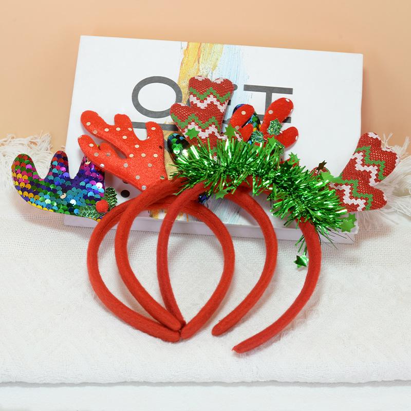 Weihnachts-Stirnband & Haarspangen-Set für Kinder: Weihnachtsmann, Schneemann, Geweih - Festliches Feiertags-Party-Accessoire