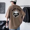 Heavyweight Combed Cotton T-Shirt Youth Loose Fit Half Sleeve Graphic Print Tee