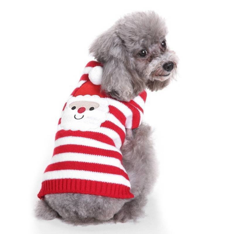 Christmas Santa Pet Sweater Knitted Wool For Small Dogs And Cats