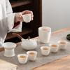 Traditional Mutton-Fat Jade Porcelain Kung Fu Tea Set