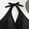 1011 European and American new sexy bikini solid color webbing split women's bikini swimsuit set