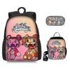 Poppy Playtime-chapter 3 Smiling Critters Student Backpack Three-piece Backpack Set (backpack + Lunch Bag + Pencil Case) 25-26