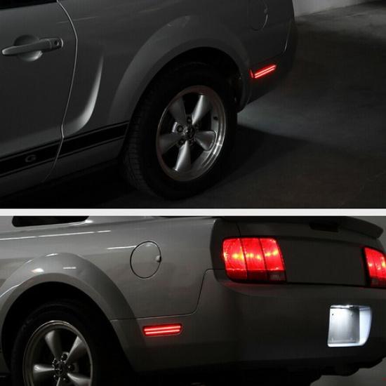 Getönte Linse Rote LED Seitenmarkierungsleuchte Rückseite Reflektorlampe Für 05-09 Ford Mustang