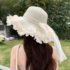 Breathable Straw Hat Wide-brimmed Beach Hat Sweet Sunshade Hat  for Summer Sun Protection