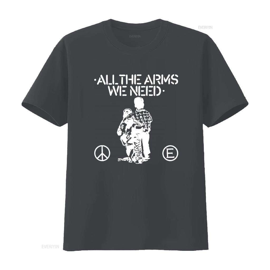 All the Arms We Need 2 Sided T Shirt Punk Crust Thrash Animal Rights Peace Equality Love vintage Washed streetwear Comfortable