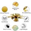 Decorative Brass Diya for Puja (Set of 1 Small 3inch Golden Sun Design) Center Wick Holder Pital Akhand Deep Vilakku for Home Décor,