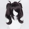 Game Ame Angel-chan Cosplay Wig Rain Short Black Double Ponytails Heat Resistant Synthetic Hair OMG Kawaii Anime Wigs + Wig Cap