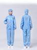 Mono sin pelusa con capucha para hombre y mujer Ropa de trabajo Disipación estática Azul ey Agricultura Traje de limpieza de cuerpo completo