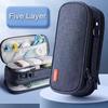 5 Layer Canvas Pencil Case Portable Student Stationery Boxes Pen Storage Bag  School Supplies