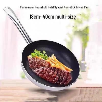 Anti-aanbak koekenpan met enkele handgreep voor steak, eieren en meer - Geschikt voor gas- en inductiekookplaten.