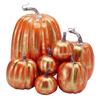 7 Pcs Artificial Pumpkins Assorted Sizes Faux Foam Pumpkin Crafts Farmhouse Rustic Fall Table Centerpiece for Halloween Mantel Shelf Decoration