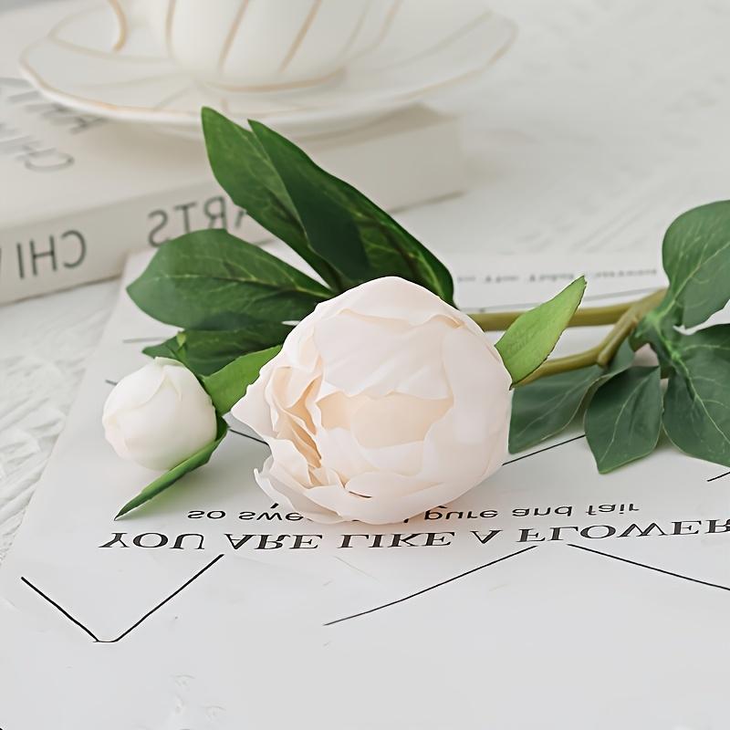 5 Stück Künstliche Pfingstrose mit je 2 Blütenköpfen, Heimhochzeit Weiche florale Fotorequisiten Ornamente Fortgeschrittener Sinn Simulations-Pfingstrosen-Bouquet